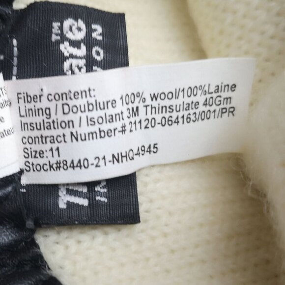 3M Thinsulate Men's Size 11 Black Faux Leather 100% Wool Lined Gloves - Picture 5 of 7